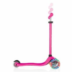 Globber Primo Scooter Foldable Lights With Anodized TBar Neon Pink