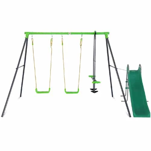 Lifespan Kids Hurley 2 Metal Swing Set With Slippery Slide 3 Lifespan Kids Hurley 2 Metal Swing Set With Slippery Slide