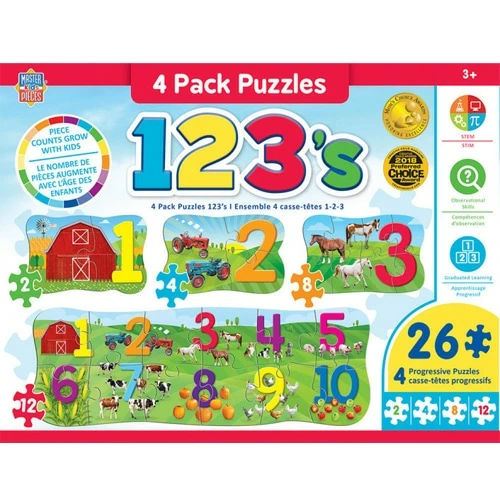 Misc Masterpieces Puzzle Educational 4 Pack 123 On The Farm 3 Misc Masterpieces Puzzle Educational 4 Pack 123 On The Farm