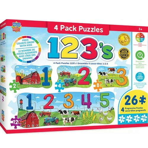 Misc Masterpieces Puzzle Educational 4 Pack 123 On The Farm 4 Misc Masterpieces Puzzle Educational 4 Pack 123 On The Farm - Image 2