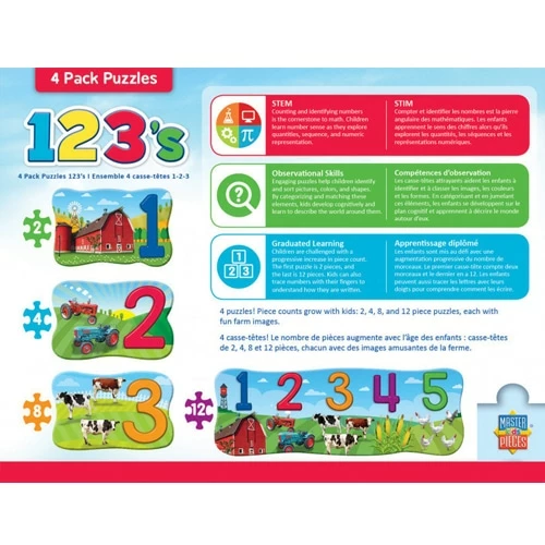 Misc Masterpieces Puzzle Educational 4 Pack 123 On The Farm 6 Misc Masterpieces Puzzle Educational 4 Pack 123 On The Farm - Image 4