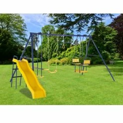 Plum Play Plum 5 Unit Metal Swing Set And Slide -Cheap Kids Toys & Games Store Plum 5 Unit Metal Swing Set And Slide 5