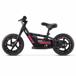 Zippi Electric Zippi Rippa 12 Inch Kids Electric Balance Bike Black With Pink Sticker Set