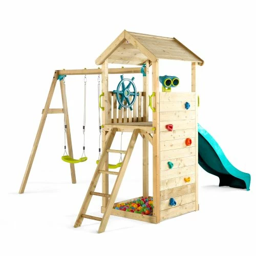 Plum Play Plum Lookout Tower Wooden Climbing Frame With Swings 4 Plum Play Plum Lookout Tower Wooden Climbing Frame With Swings - Image 2